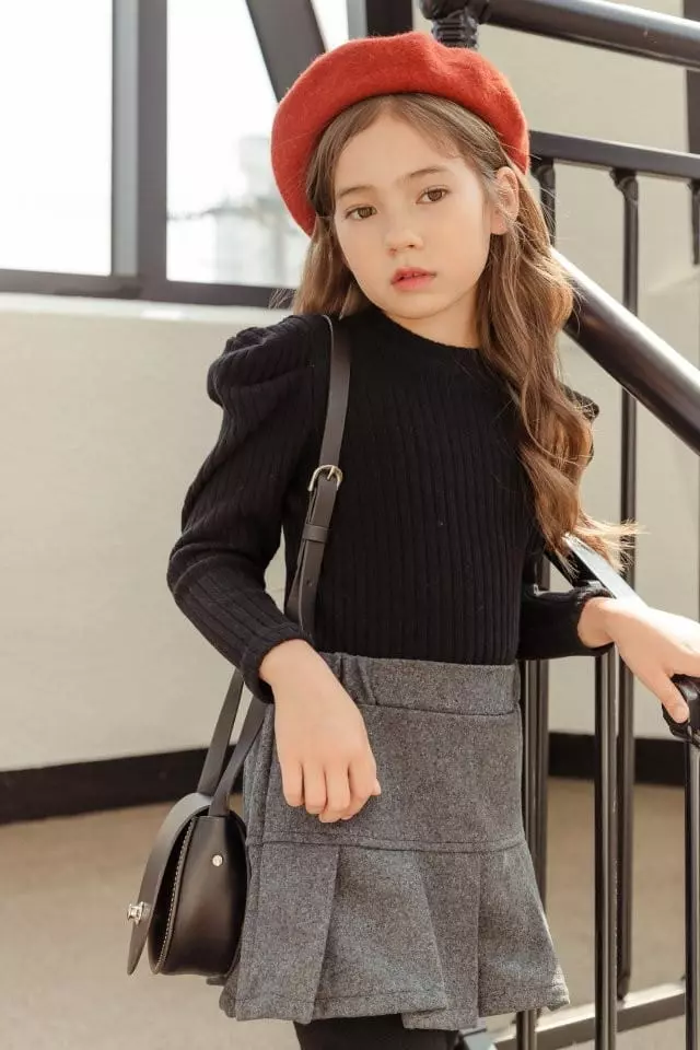 Dore Dore - Korean Children Fashion - #designkidswear - Rib Puff Tee - 5