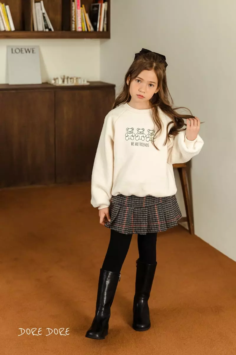 Dore Dore - Korean Children Fashion - #designkidswear - Wrinkle check Skirt Leggings