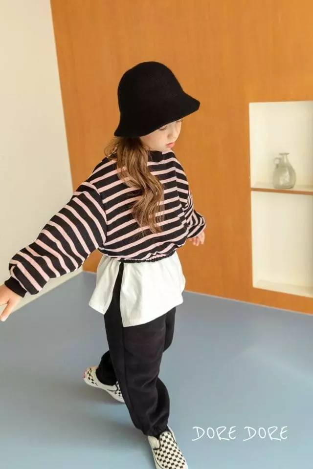 Dore Dore - Korean Children Fashion - #discoveringself - Stripes Fleece Crop Sweatshirt - 11