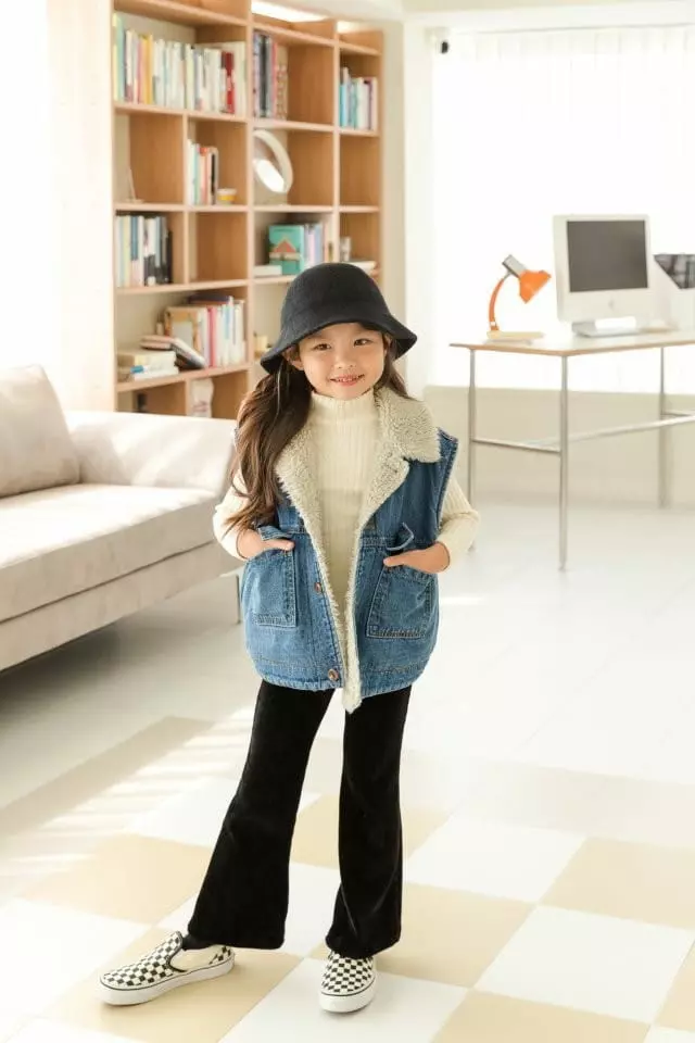 Dore Dore - Korean Children Fashion - #fashionkids - Denim Fleece Vest - 8
