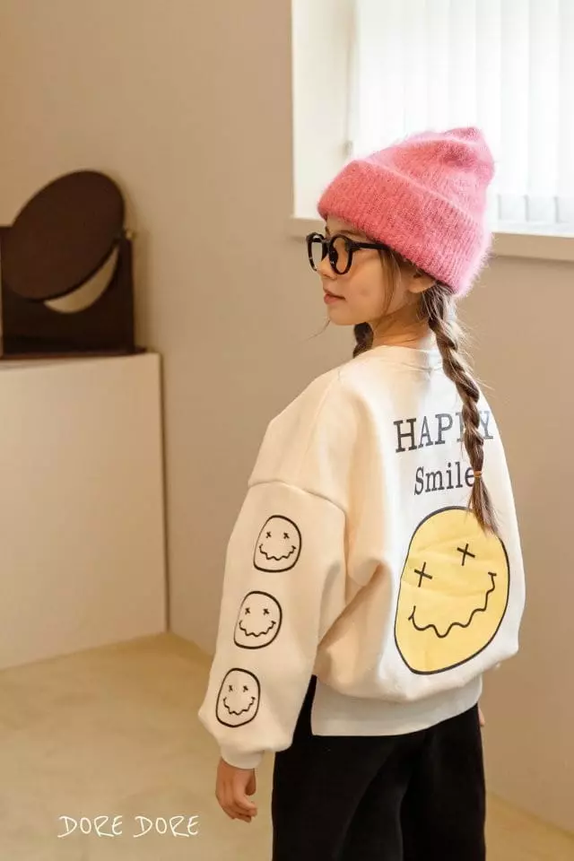 Dore Dore - Korean Children Fashion - #fashionkids - Happy 3 Smile Sweatshirt - 5