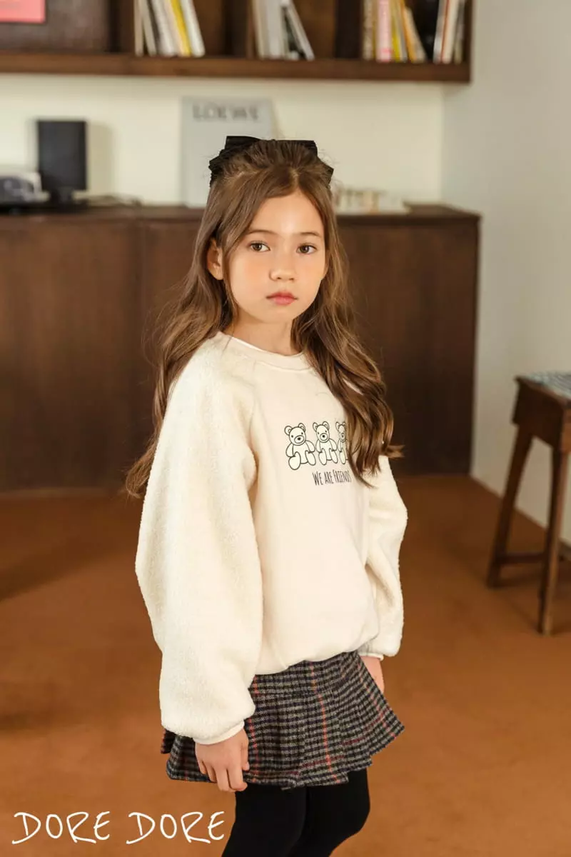 Dore Dore - Korean Children Fashion - #fashionkids - Wrinkle check Skirt Leggings - 3