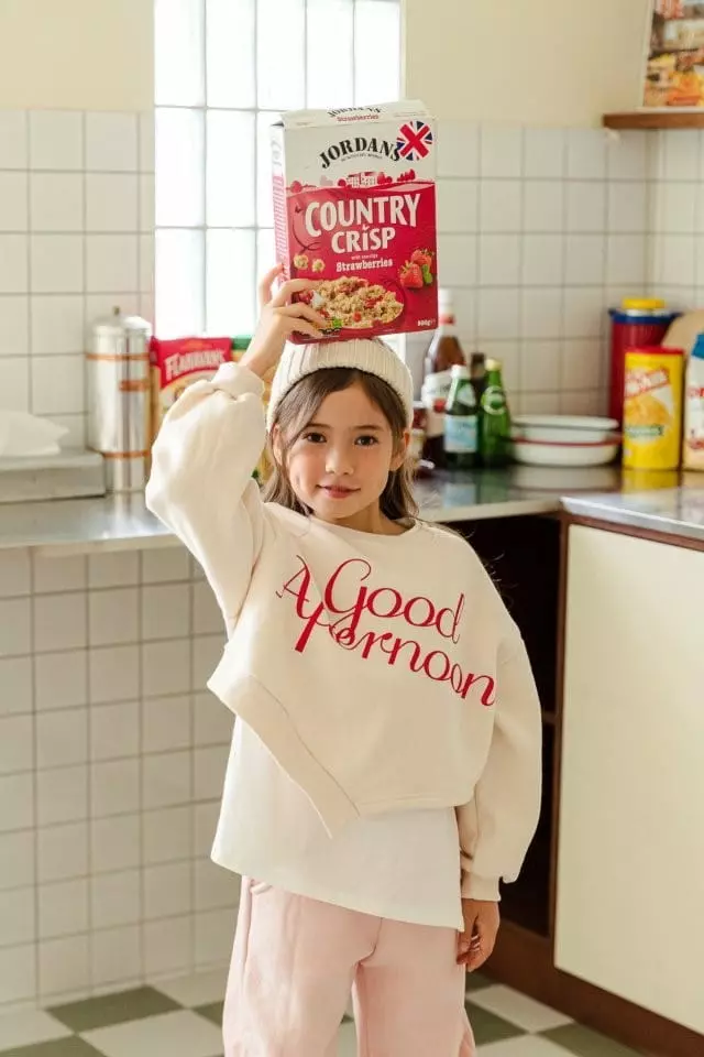 Dore Dore - Korean Children Fashion - #kidsshorts - Good Afternoon Unbal Sweatshirt - 6