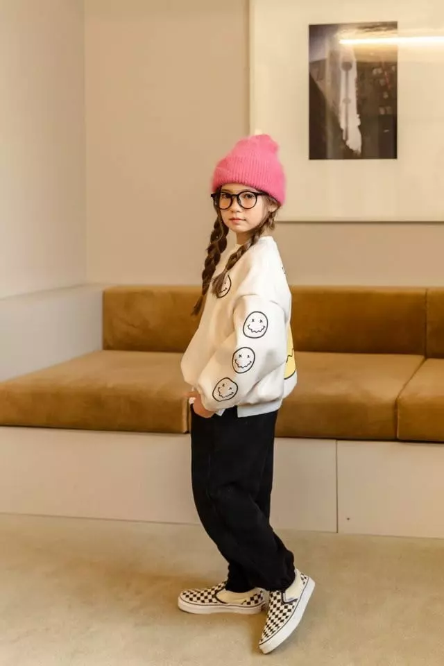 Dore Dore - Korean Children Fashion - #kidsshorts - Happy 3 Smile Sweatshirt - 6