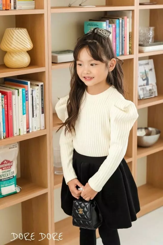 Dore Dore - Korean Children Fashion - #kidsstore - Rib Puff Tee - 9