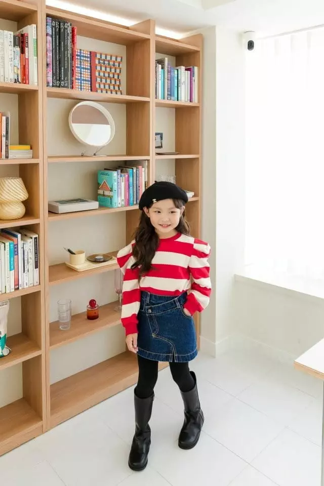 Dore Dore - Korean Children Fashion - #littlefashionista - Lins Stripes Puff Sweatshirt - 6