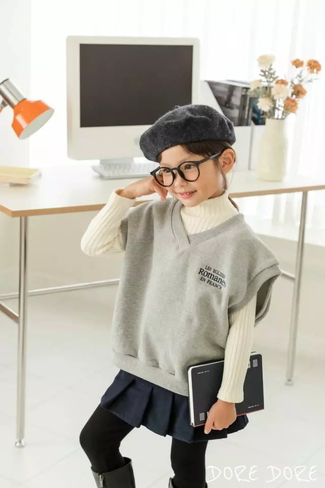Dore Dore - Korean Children Fashion - #magicofchildhood - Fleece Embroidery Vest - 10