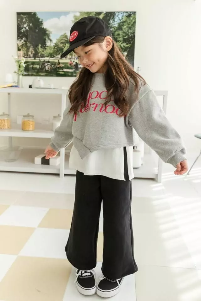 Dore Dore - Korean Children Fashion - #minifashionista - Good Afternoon Unbal Sweatshirt - 12