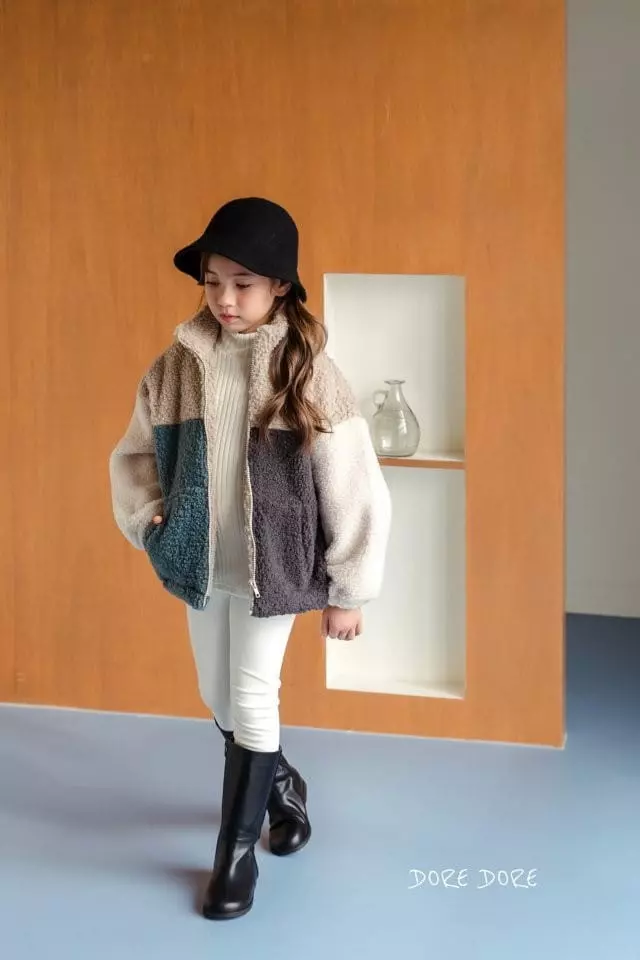 Dore Dore - Korean Children Fashion - #prettylittlegirls - Cozy Color Zip-up Jacket - 2