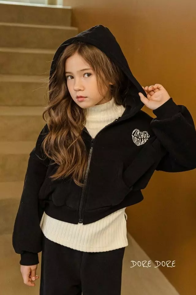 Dore Dore - Korean Children Fashion - #prettylittlegirls - Embrodiery Hoody Zip-up - 11