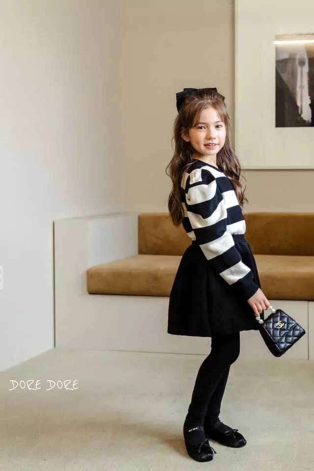 Dore Dore - Korean Children Fashion - #prettylittlegirls - Lins Stripes Puff Sweatshirt - 9