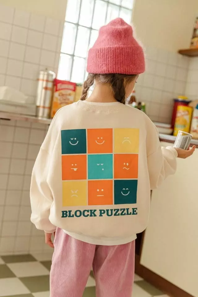 Dore Dore - Korean Children Fashion - #prettylittlegirls - Block Puzzle Sweatshirt - 8