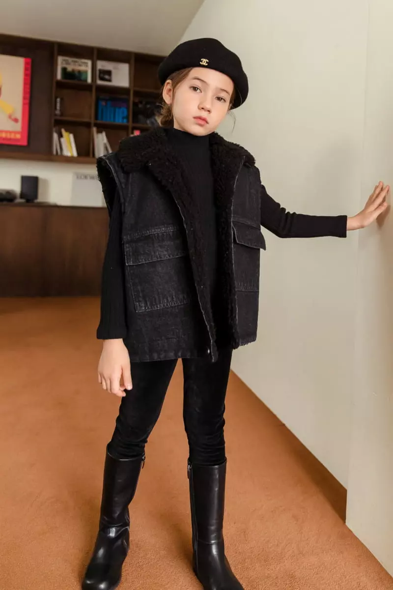 Dore Dore - Korean Children Fashion - #stylishchildhood - Rib Veloure Leggings - 8