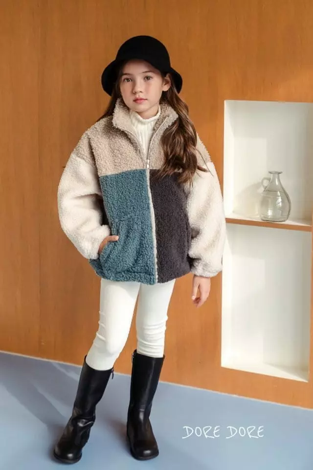 Dore Dore - Korean Children Fashion - #todddlerfashion - Cozy Color Zip-up Jacket - 4
