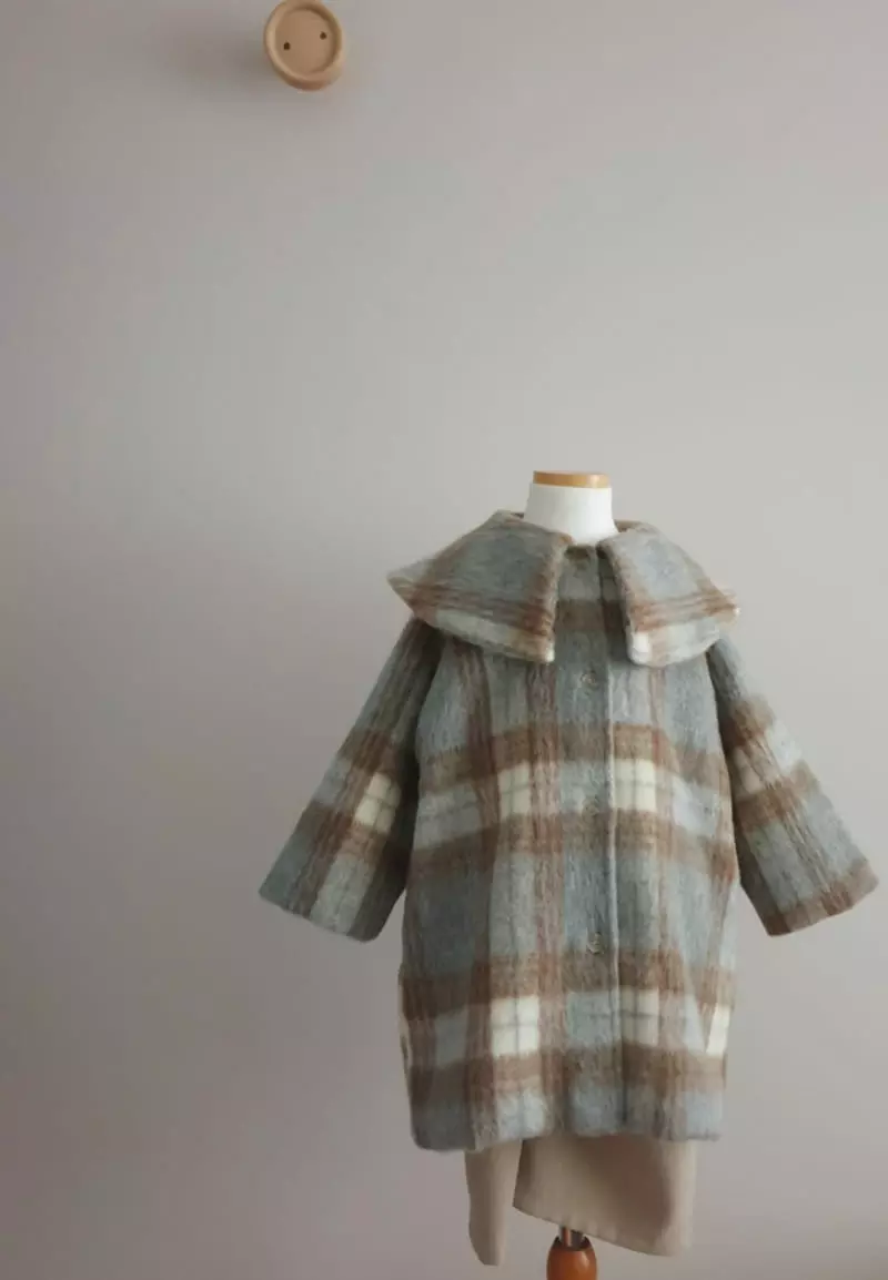 Eclair - Korean Children Fashion - #stylishchildhood - Check Coat - 4