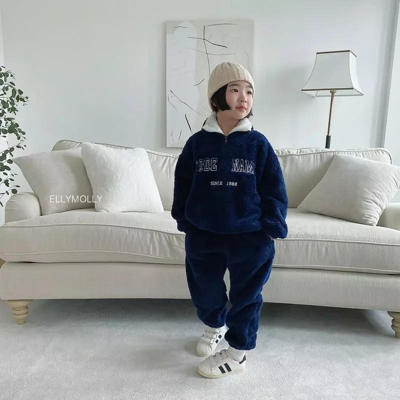 Ellymolly - Korean Children Fashion - #designkidswear - Code Half Zip-up - 2
