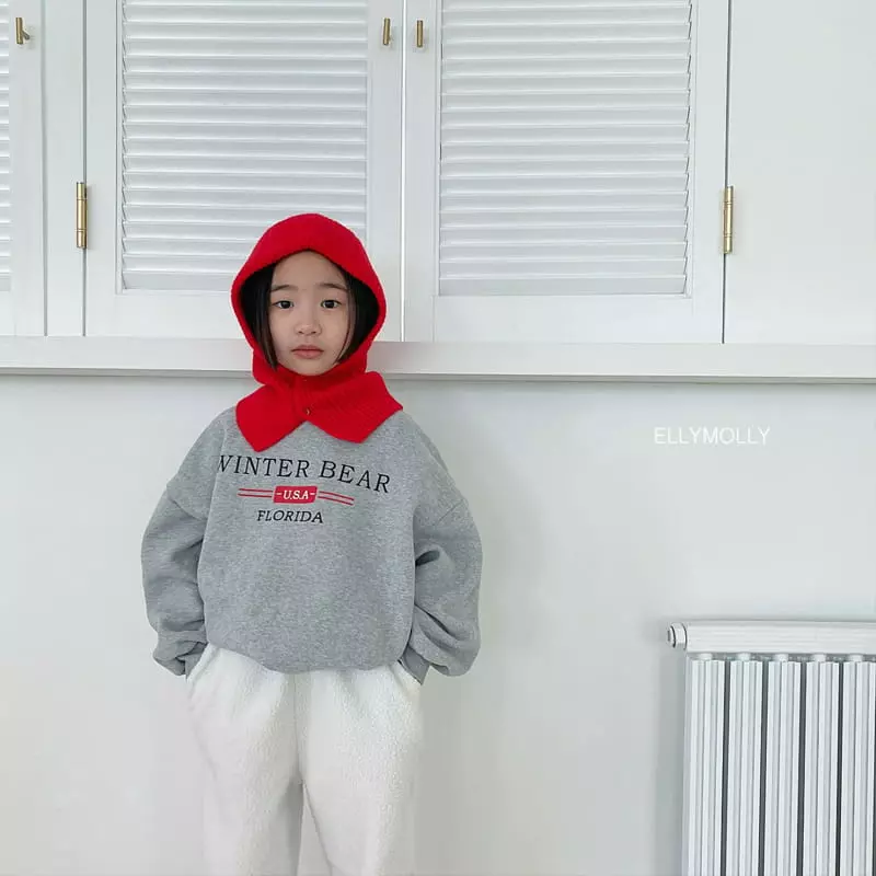 Ellymolly - Korean Children Fashion - #designkidswear - Winter Bear Fleece Sweatshirt - 4