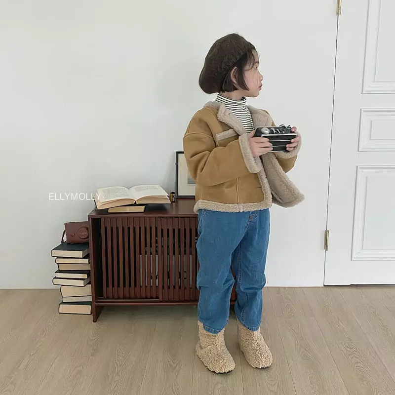 Ellymolly - Korean Children Fashion - #discoveringself - Cream Jacket - 4