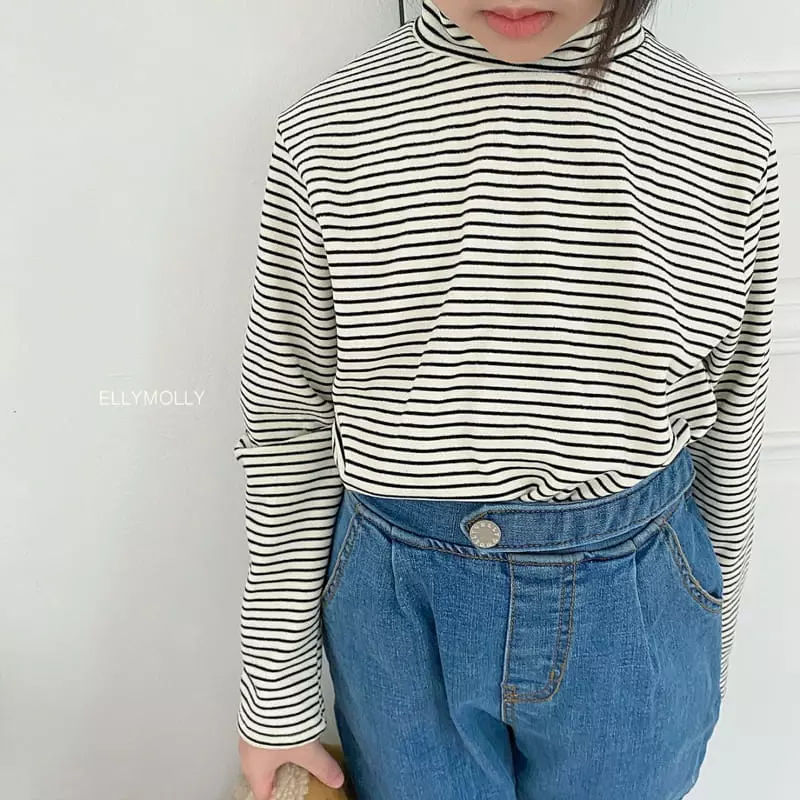 Ellymolly - Korean Children Fashion - #kidsshorts - Macaroon Turtleneck Tee