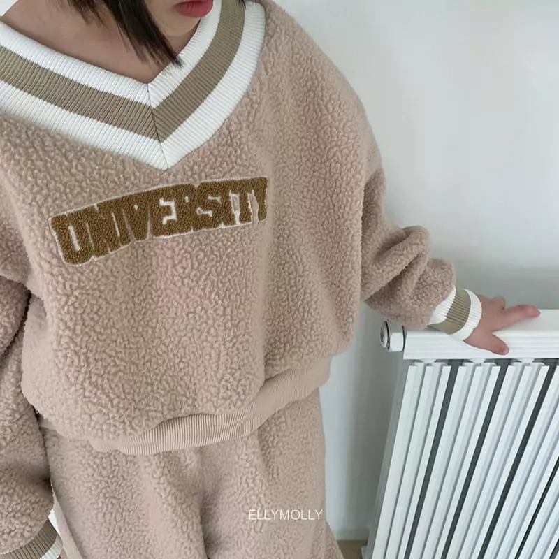 Ellymolly - Korean Children Fashion - #kidsshorts - Bookle V Neck Sweatshirt - 8