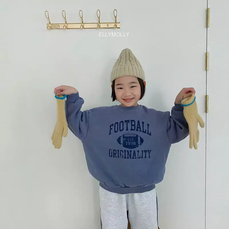 Ellymolly - Korean Children Fashion - #kidsshorts - Football Fleece Sweatshirt - 3