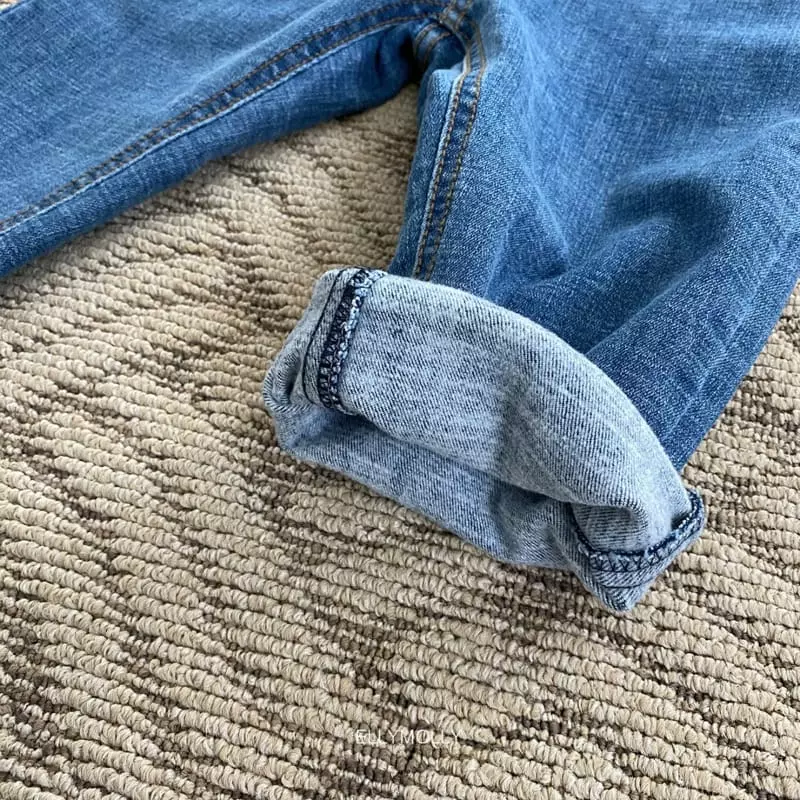 Ellymolly - Korean Children Fashion - #kidsshorts - Fleece Bijou Jeans