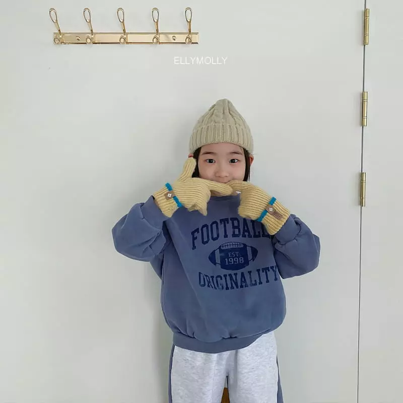 Ellymolly - Korean Children Fashion - #kidsshorts - Football Fleece Sweatshirt - 4