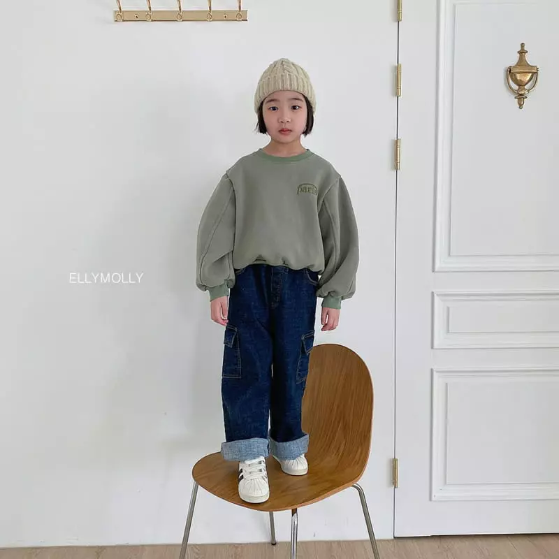 Ellymolly - Korean Children Fashion - #littlefashionista - Balloon Crop Sweatshirt - 4