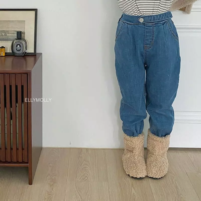 Ellymolly - Korean Children Fashion - #magicofchildhood - Fleece Bijou Jeans - 6