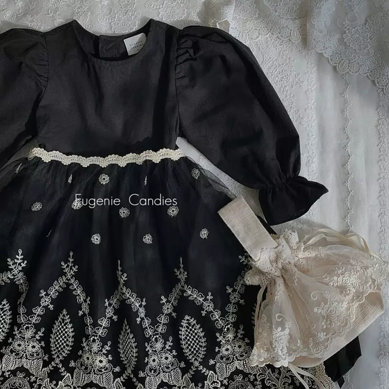 Eugenie Candies - Korean Children Fashion - #designkidswear - Black Apron - 3