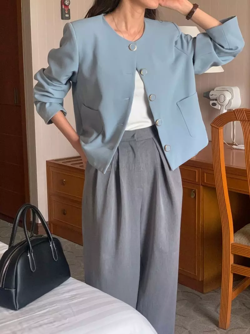 February - Korean Women Fashion - #romanticstyle - Boss No Collar Jacket