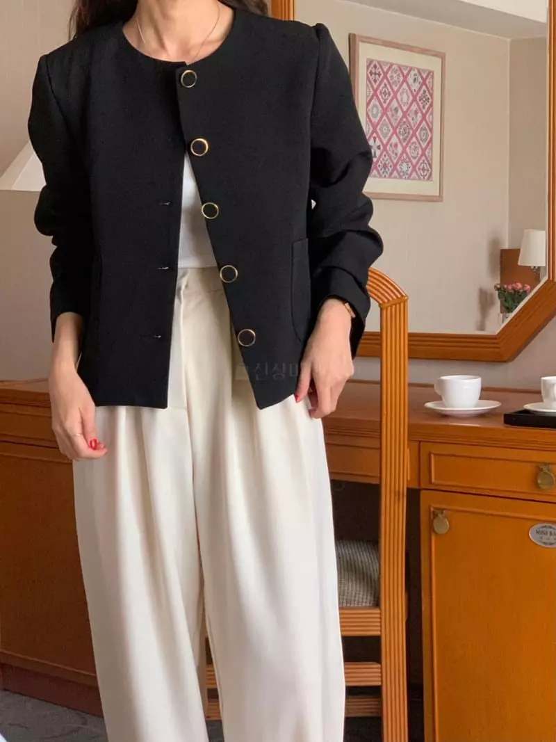 February - Korean Women Fashion - #thatsdarling - Boss No Collar Jacket - 3