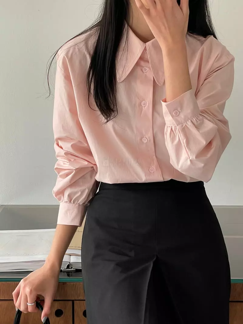 February - Korean Women Fashion - #thelittlethings - Lene Big Collar Shirt