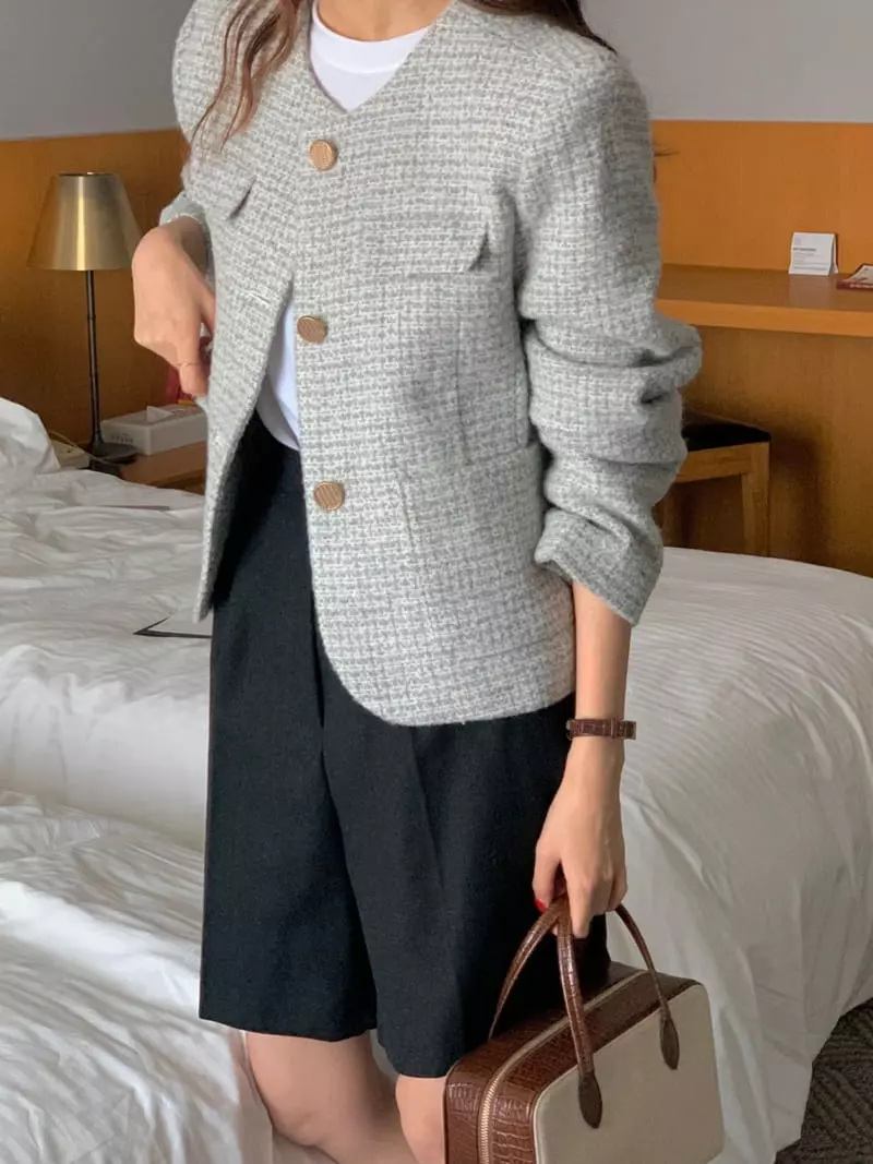 February - Korean Women Fashion - #womensfashion - Acan Twid Jacket - 11
