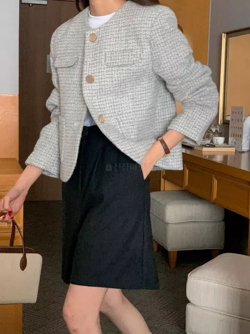 February - Korean Women Fashion - #womensfashion - Acan Twid Jacket - 9