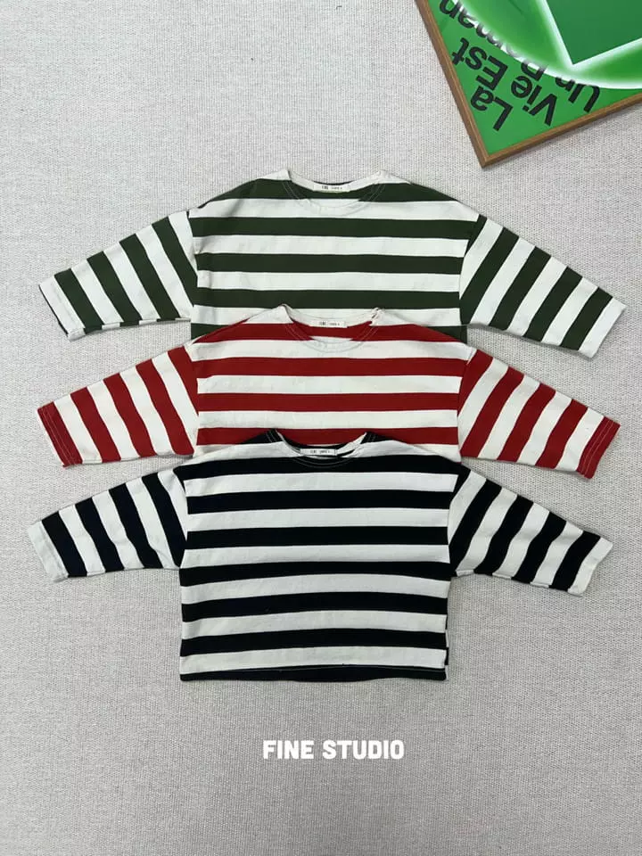 Fine Studio - Korean Children Fashion - #Kfashion4kids - Latte Stripes Tee - 5