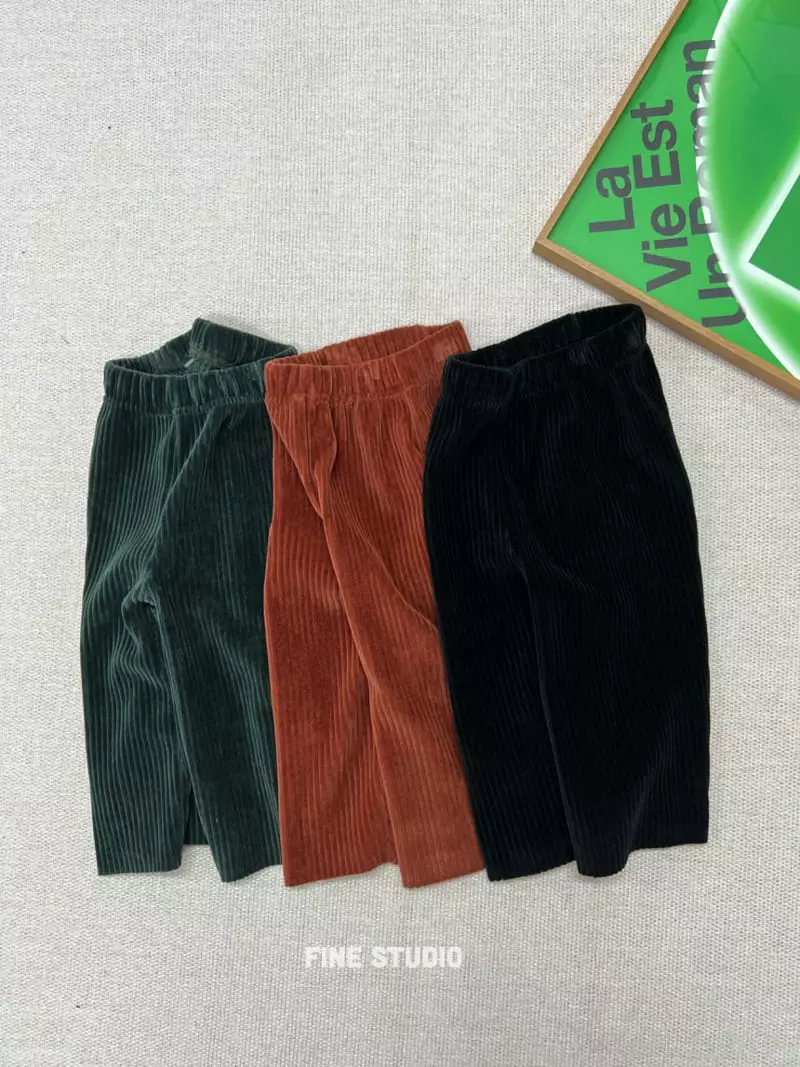 Fine Studio - Korean Children Fashion - #childofig - Veloure Rib Pants - 5