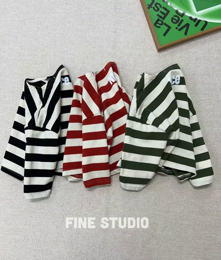 Fine Studio - Korean Children Fashion - #fashionkids - Latte Stripes Tee