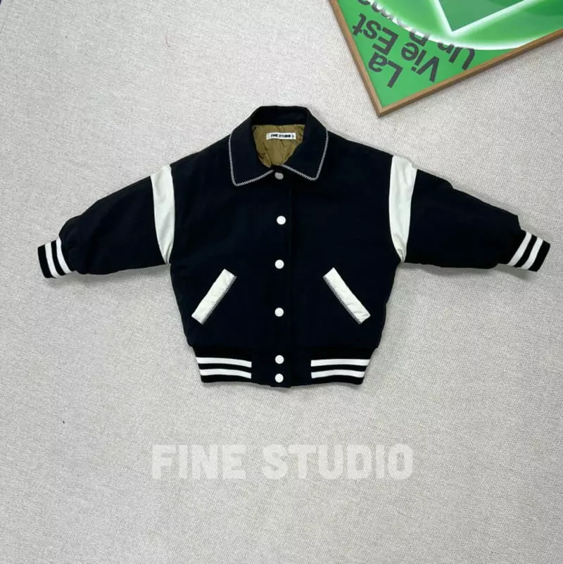 Fine Studio - Korean Children Fashion - #kidsshorts - Sleeve Baseball Jacket - 2