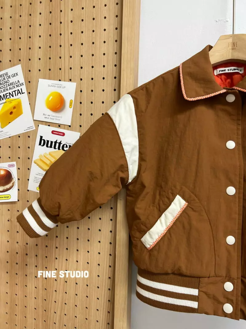 Fine Studio - Korean Children Fashion - #kidsstore - Sleeve Baseball Jacket - 3