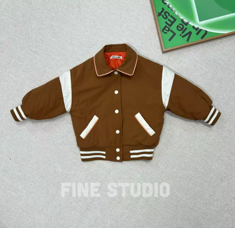 Fine Studio - Korean Children Fashion - #littlefashionista - Sleeve Baseball Jacket - 6