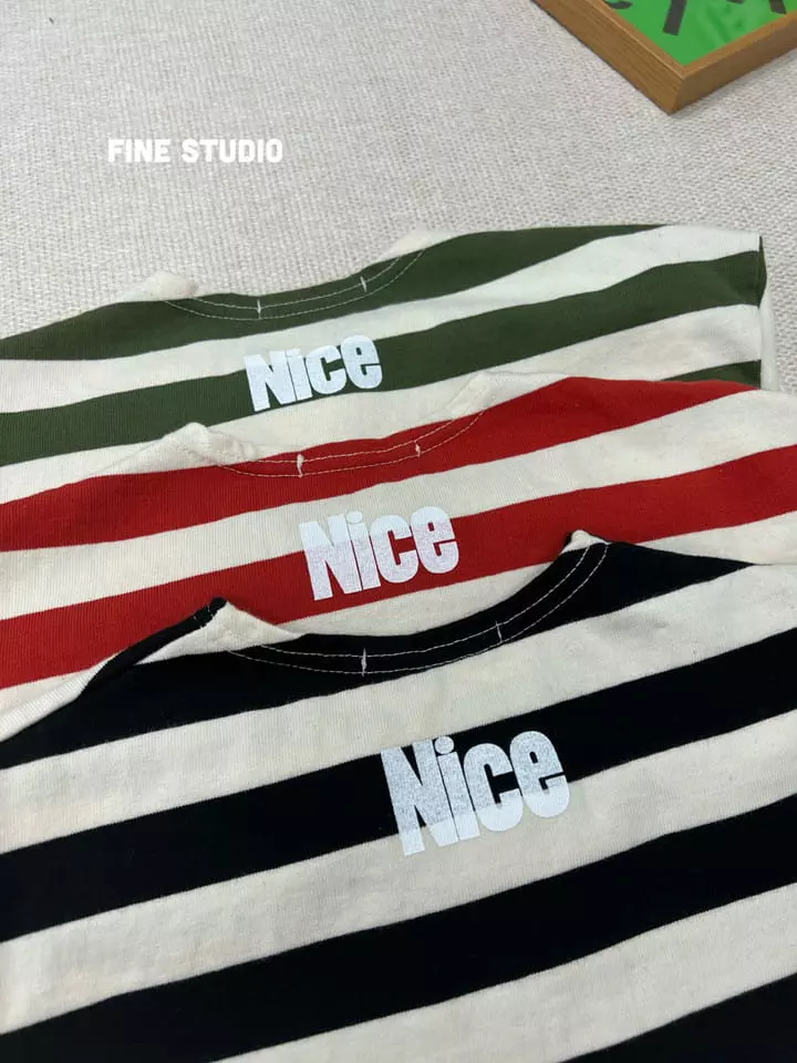 Fine Studio - Korean Children Fashion - #littlefashionista - Latte Stripes Tee - 6
