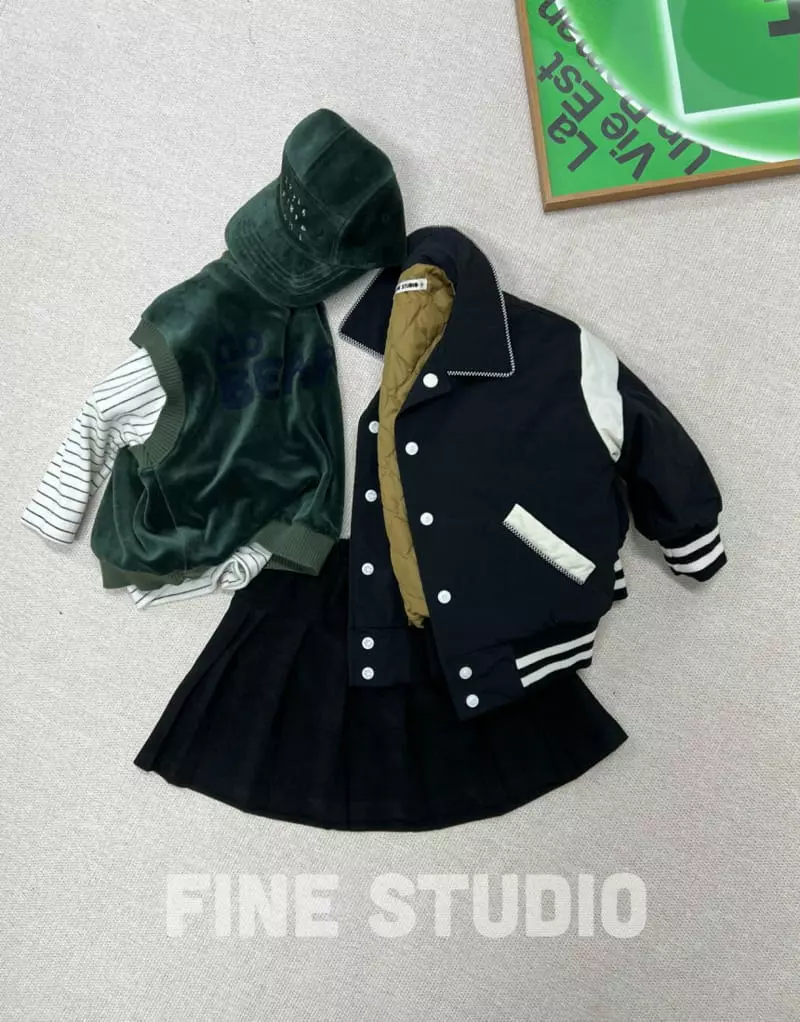 Fine Studio - Korean Children Fashion - #prettylittlegirls - Sleeve Baseball Jacket - 9