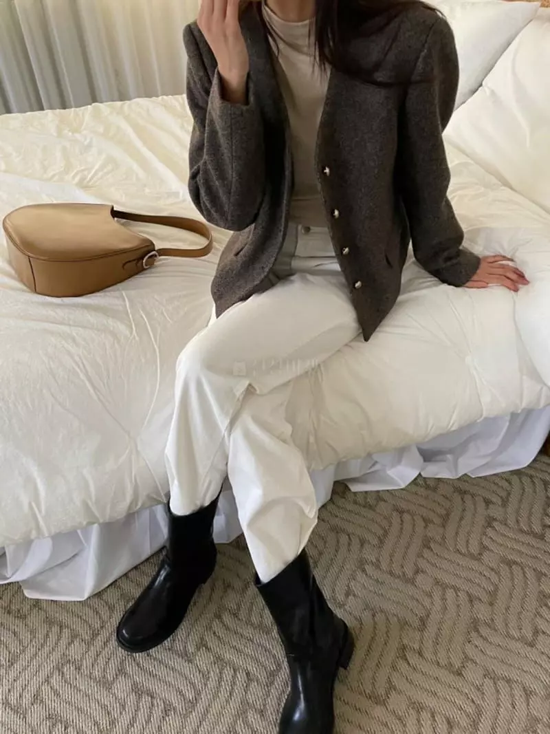 Floor - Korean Women Fashion - #momslook - No Collar Jacket - 10