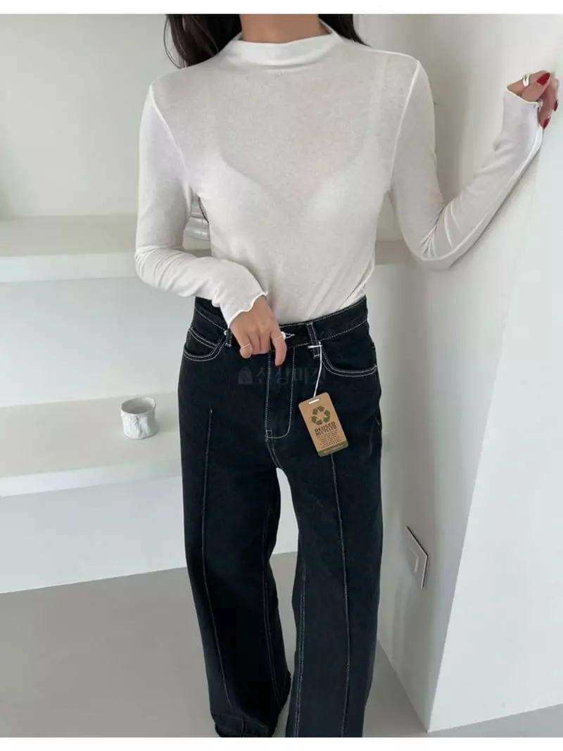 Floor - Korean Women Fashion - #restrostyle - Turtleneck Tee - 2