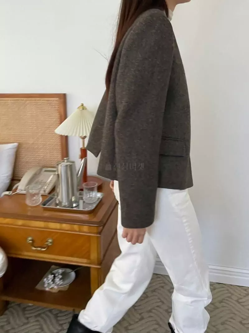 Floor - Korean Women Fashion - #shopsmall - No Collar Jacket - 5