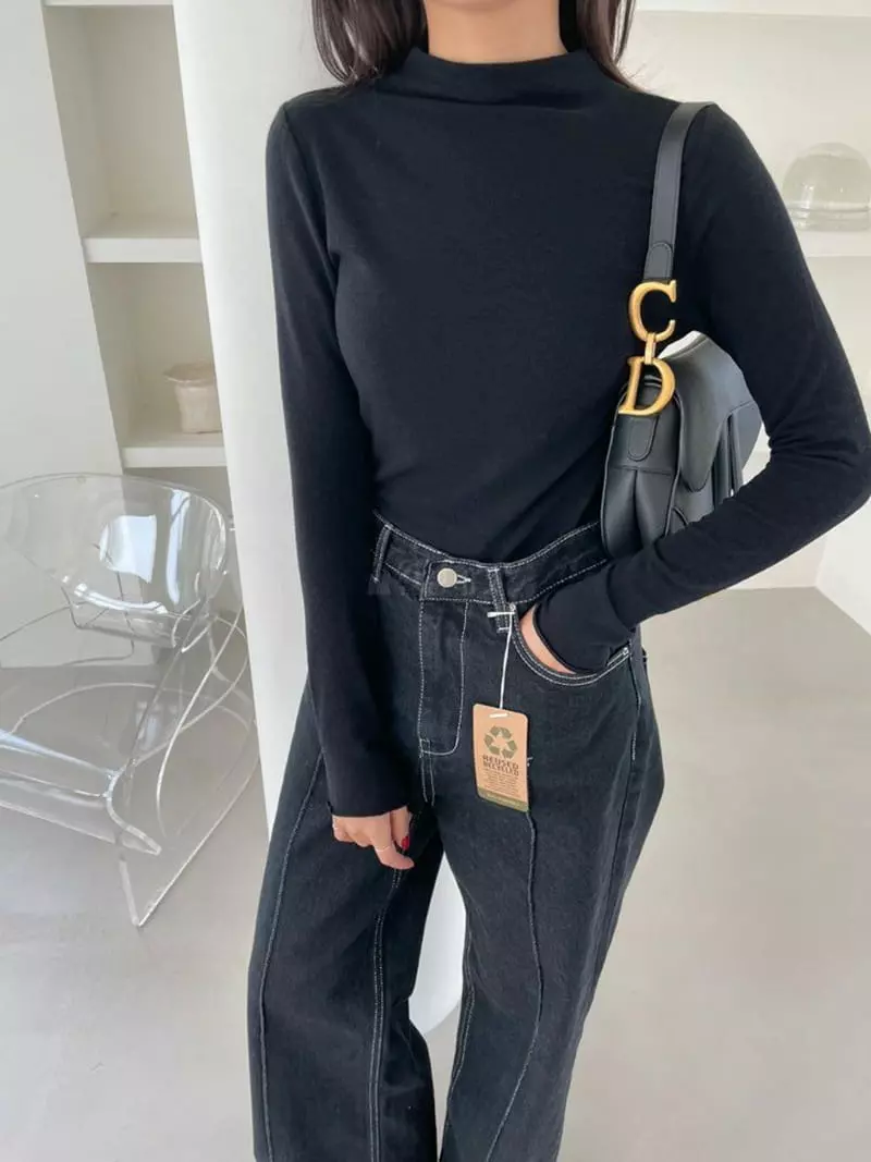 Floor - Korean Women Fashion - #thatsdarling - Turtleneck Tee - 5