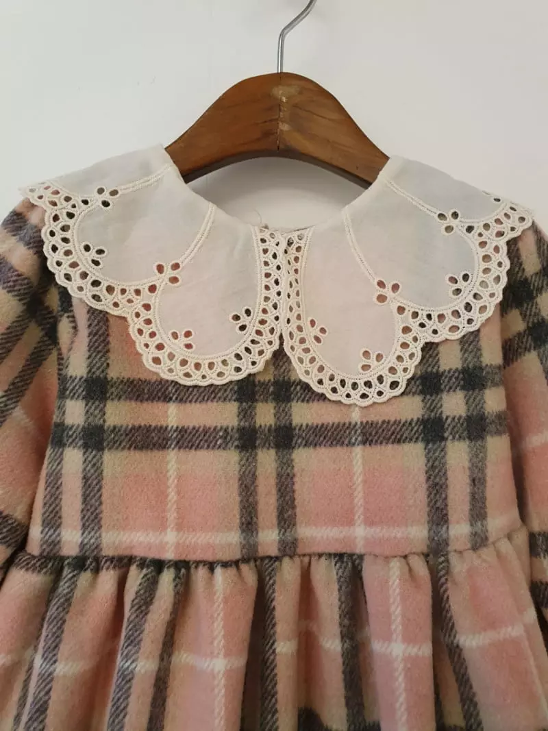 Flower J - Korean Children Fashion - #designkidswear - B Check One-piece - 3