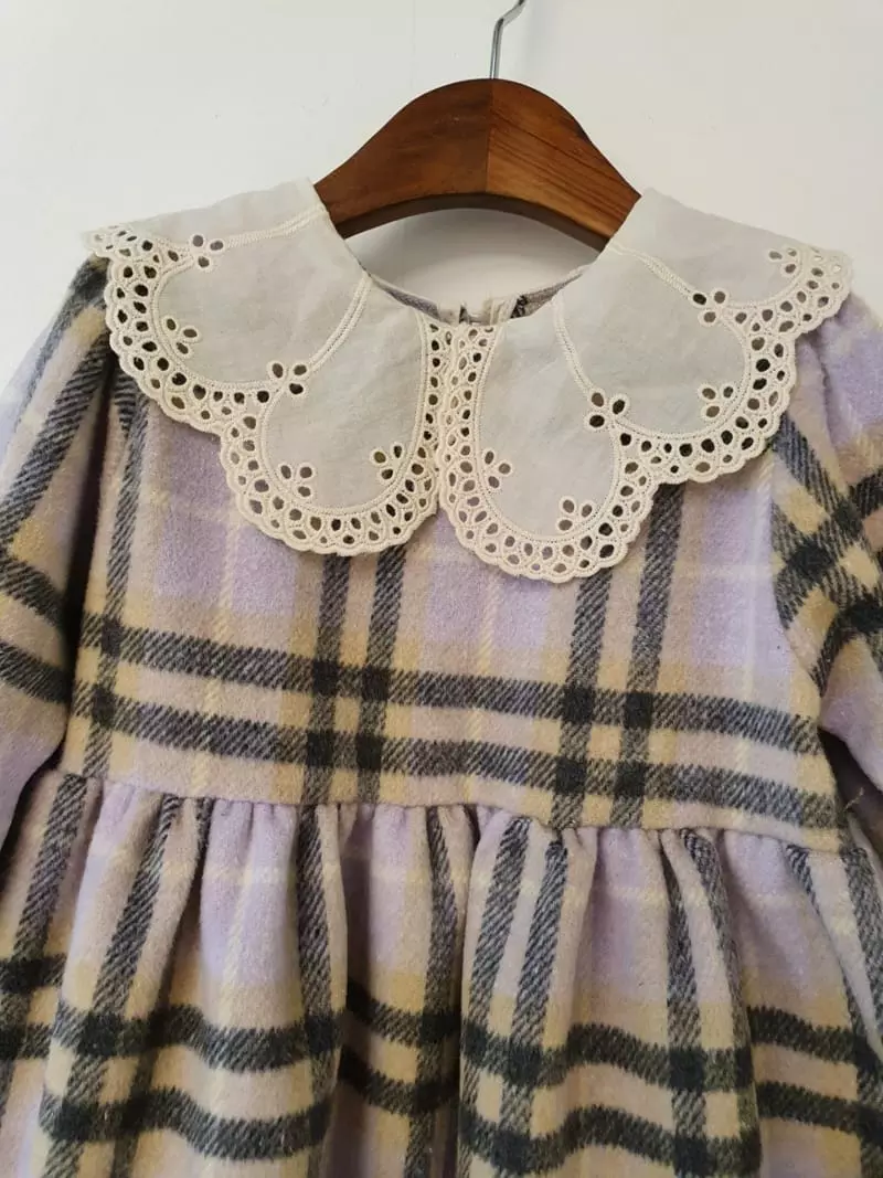 Flower J - Korean Children Fashion - #designkidswear - B Check One-piece - 4