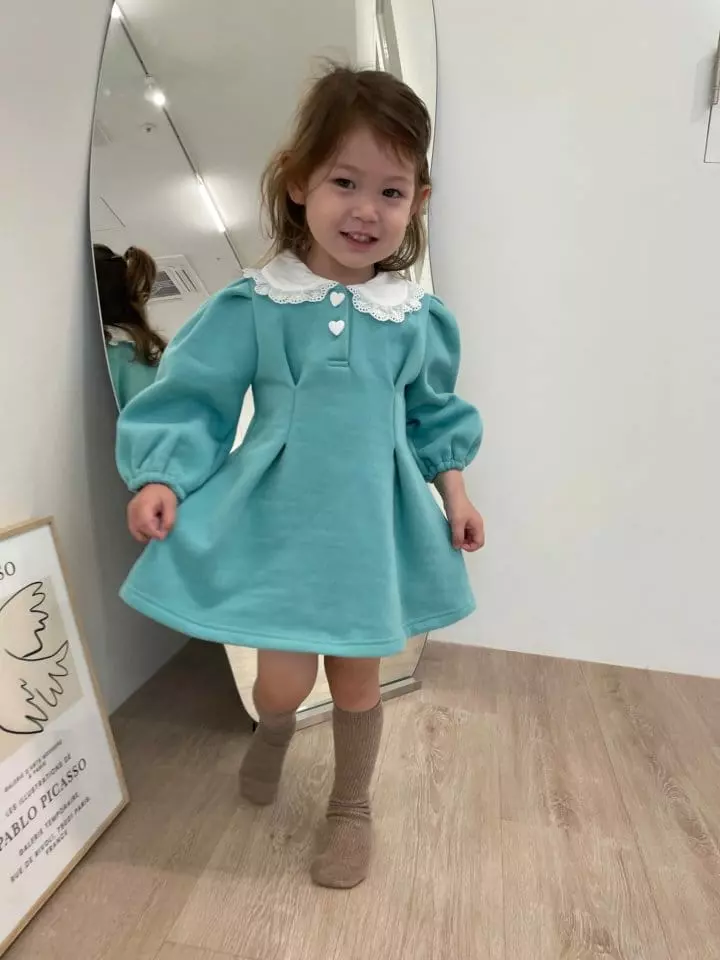 Flower J - Korean Children Fashion - #minifashionista - Heart Button One-piece - 2